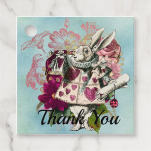 Étiquettes Cadeau Fancy Wonderland White Rabbit