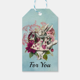 Étiquettes-cadeau Fancy Wonderland White Rabbit