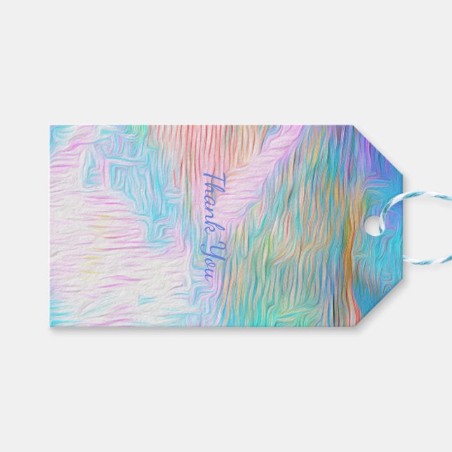 Étiquettes-cadeau Fantasy Joyful Thanks– Romantic Abstract Elegance (Devant (Horizontal))