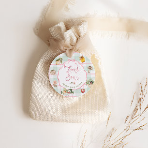 Étiquettes Cadeau Farmers Baby shower rose Fille Merci