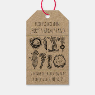 Étiquettes-cadeau "Farmer's Market Roadside Farm Stand Publicité
