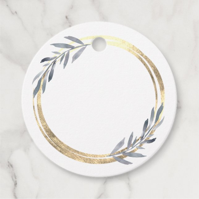 Étiquettes Cadeau faux cercle de feuille des deux côtés (Devant)