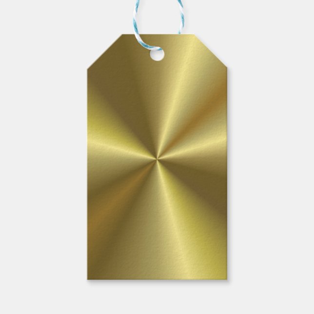 Étiquettes-cadeau Faux Gold Metallic Look Blank Elegant Modèle (Devant)
