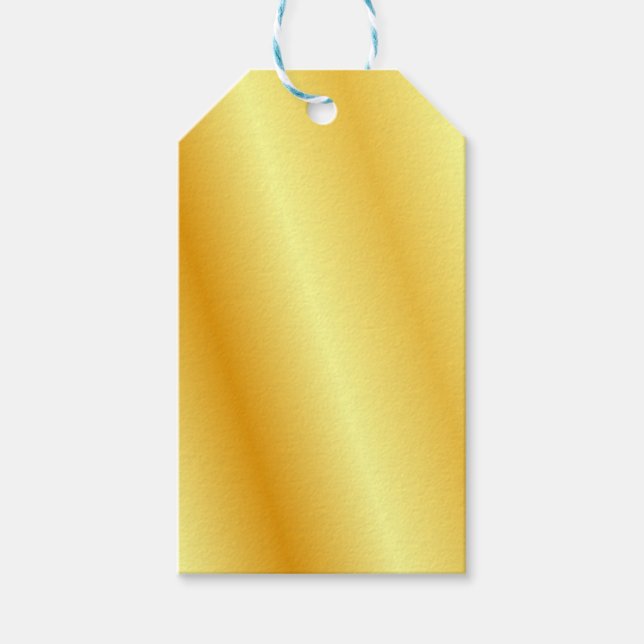 Étiquettes-cadeau Faux Gold Metallic Look Élégant Modèle blanc (Devant)