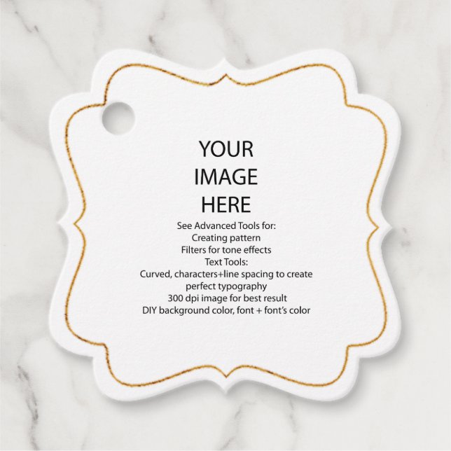 Étiquettes Cadeau Faux Gold Trim, do-it-yourself Personnalisé Fancy  (Devant)