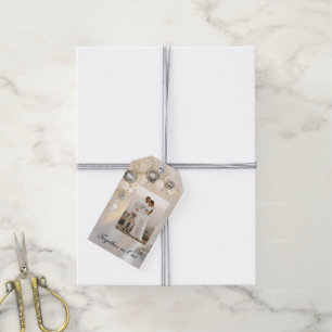 Étiquettes-cadeau Faux Pearl Diamond Button Mariage Enregistrer la d