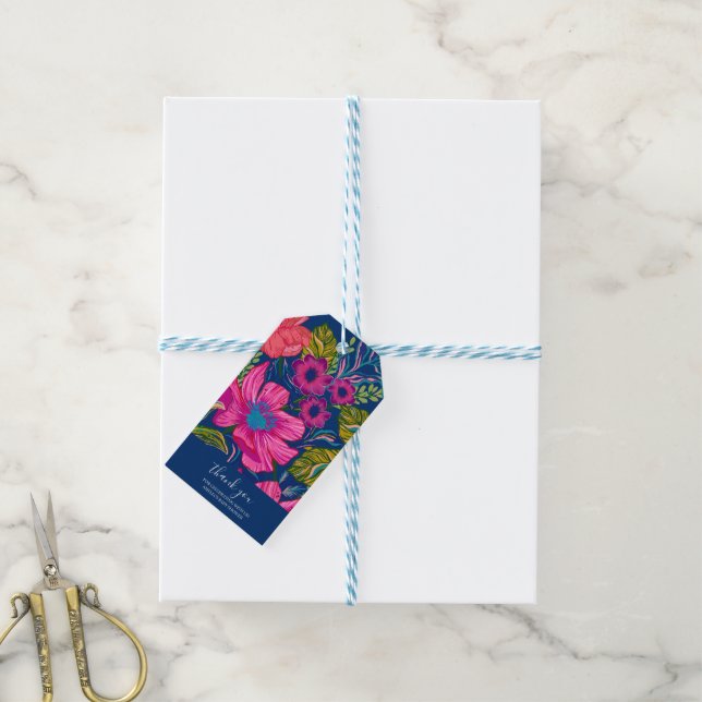 Étiquettes-cadeau Faveur de babille rose florale aquarelle (Avec de laficelle)