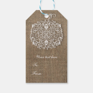 Étiquettes-cadeau Faveur de citrouille et de toile de jute en filigr