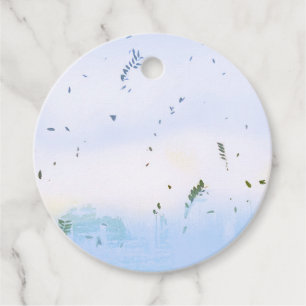 Étiquettes Cadeau Faveur de conception de fête de feuille verte rêve