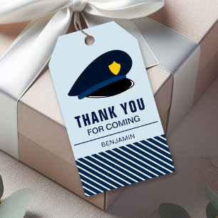 Étiquettes-cadeau Faveur de fête d'anniversaire Chapeau de Police