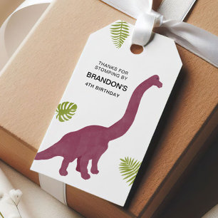 Étiquettes-cadeau Faveur de fête d'anniversaire de dinosaure mignon