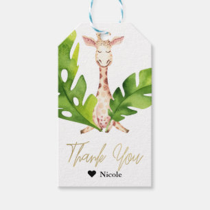 Étiquettes-cadeau Faveur de fête de Baby Shower aquarelle girafe jun