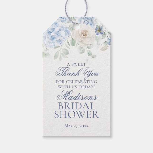 Étiquettes-cadeau Faveur de Fête de Mariage Fleurie Hydrangea Quelqu (Devant)