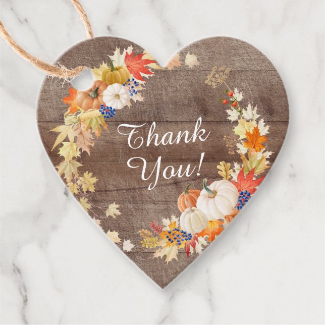 Étiquettes Cadeau Faveur de mariage champêtre feuilles d'automne cit (Devant)