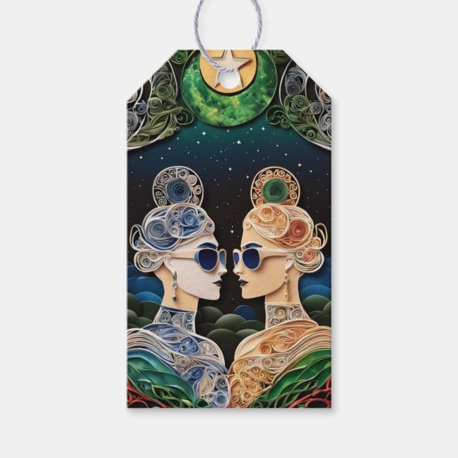 Étiquettes-cadeau Faveur de mariage lesbienne (Devant)