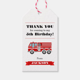 Étiquettes-cadeau Faveur de Merci de fête d'anniversaire de camion