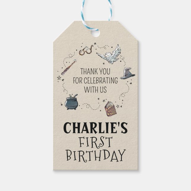 Étiquettes-cadeau Faveur de remerciement pour le premier anniversair (Devant)