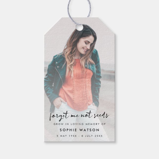Étiquettes-cadeau Faveur funéraire | Mémorial Oubliez-moi pas les se (Devant)