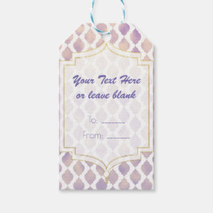 Étiquettes-cadeau Faveur personnalisée moderne marocaine or et blanc