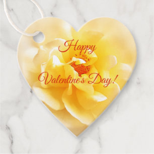Étiquettes Cadeau Favor Tags White Yellow Rose Valentine