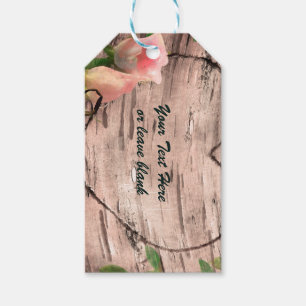 Étiquettes-cadeau Favori personnalisé de mariage avec cœur rose rust