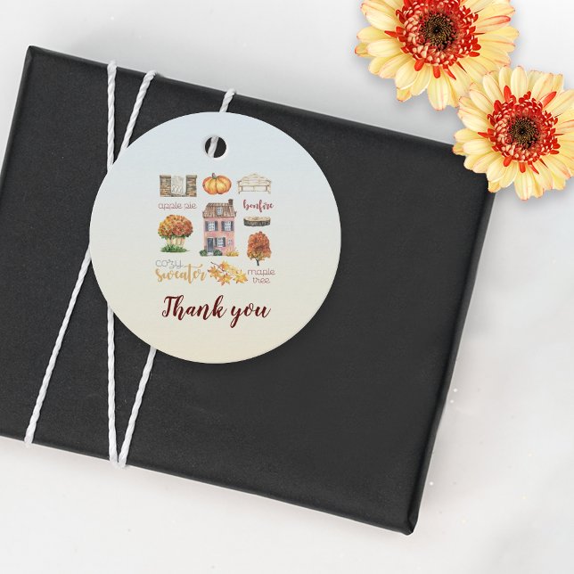 Étiquettes Cadeau Favoris Rustique Automne Bachelorette Merci (Créateur téléchargé)
