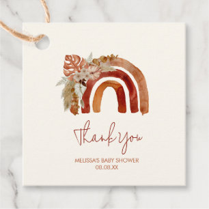 Étiquettes Cadeau Favoriser Tags Earth Tone Tropical Boho Rainbow