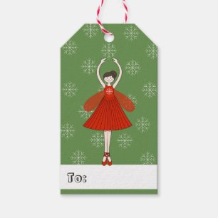 Étiquettes-cadeau Fée Ballerine Noël Flocons de neige illusima