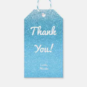 Étiquettes-cadeau Fée conte de fées bleu paillettes Sweet 16 Party F