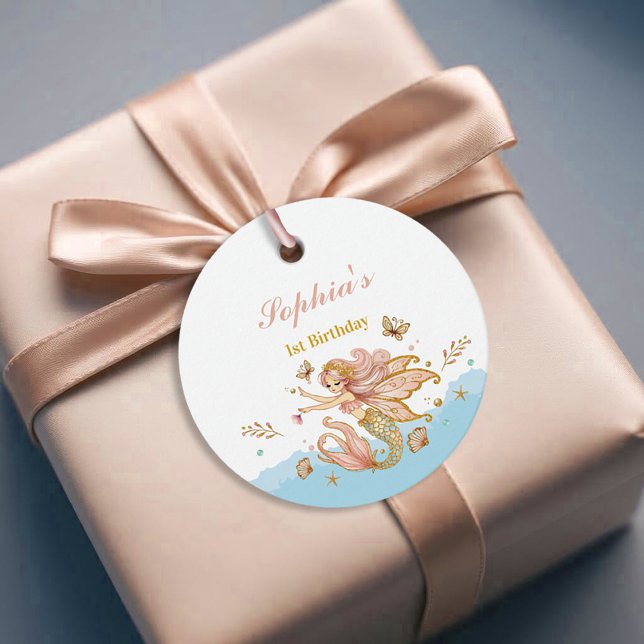 Étiquettes Cadeau Fée magique Fée Sirène Fête d'Anniversaire Fille (Créateur téléchargé)