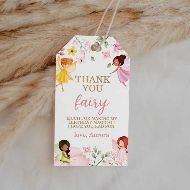 Étiquettes-cadeau Fée magique Floral Anniversaire Merci Favor (Créateur téléchargé)