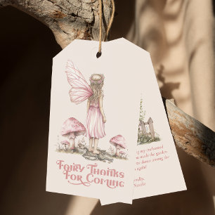 Étiquettes-cadeau Fée Première fête d'anniversaire Merci personnalis