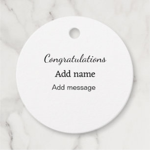 Étiquettes Cadeau Félicitations ajouter un message de nom simple dip