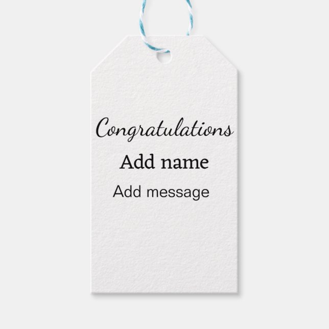 Étiquettes-cadeau Félicitations ajouter un message de nom simple dip (Devant)