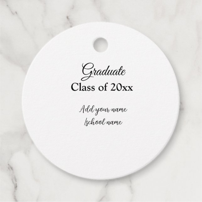 Étiquettes Cadeau Félicitations de graduation simples clas d'ajout m (Devant)