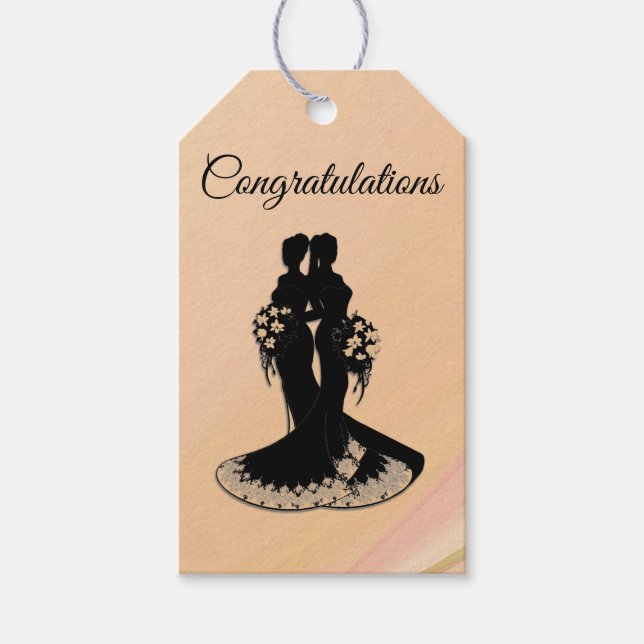 Étiquettes-cadeau Félicitations des Mariages lesbiennes (Devant)
