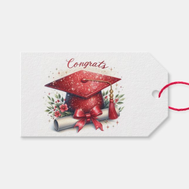 Étiquettes-cadeau Félicitations, Diplôme et Diplôme (Devant (Horizontal))