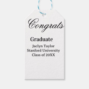 Étiquettes-cadeau Félicitations diplômé nom université nom promotion