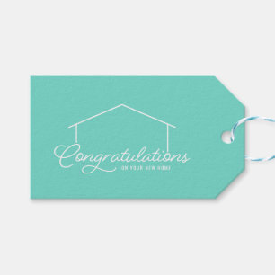 Étiquettes-cadeau Félicitations Nouvelle maison Silhouette couleur m