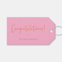 Félicitations personnalisées minimalistes rose et 