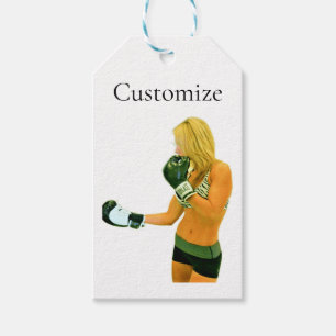 Étiquettes-cadeau Female Fitness Model boxing Thunder_Cove