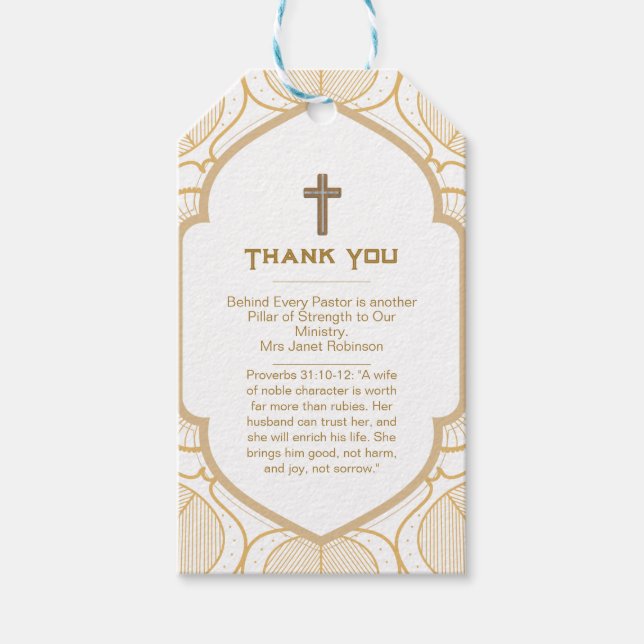 Étiquettes-cadeau ✝️ Femme du pasteur épouse apprécient Merci cadeau (Devant)
