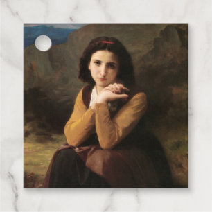Étiquettes Cadeau Femme Mignonne de Jeune Femme par Bouguereau