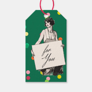 Étiquettes-cadeau Femme Vintage des années 1920 pour vous