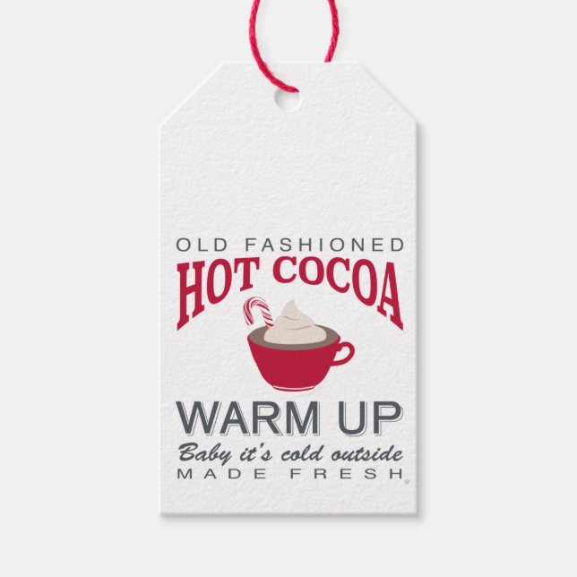 Étiquettes-cadeau ferme de vacances cacao chaud (Devant)