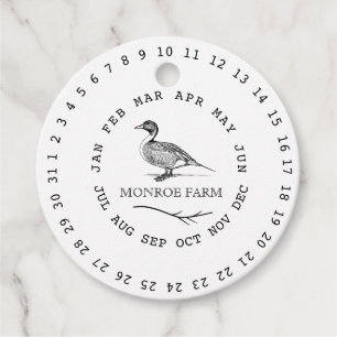 Étiquettes Cadeau Ferme vintage encerclée boîte à oeufs