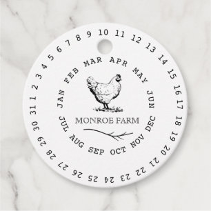 Étiquettes Cadeau Ferme vintage encerclée boîte à oeufs