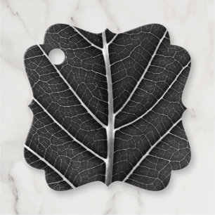 Étiquettes Cadeau Fermeture de la feuille brillante noire et blanche