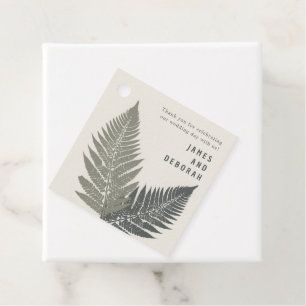 Étiquettes Cadeau Fern Botanique moderne minimaliste Mariage boisé