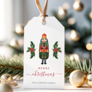 Étiquettes-cadeau Festif Cute Nutcracker Joyeux Noël